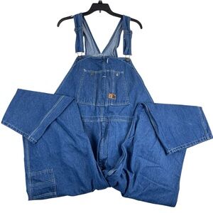 Walls Bib Overalls Mens 48x32 Big Carpenter Blue Jean Denim Farmer Work Engineer